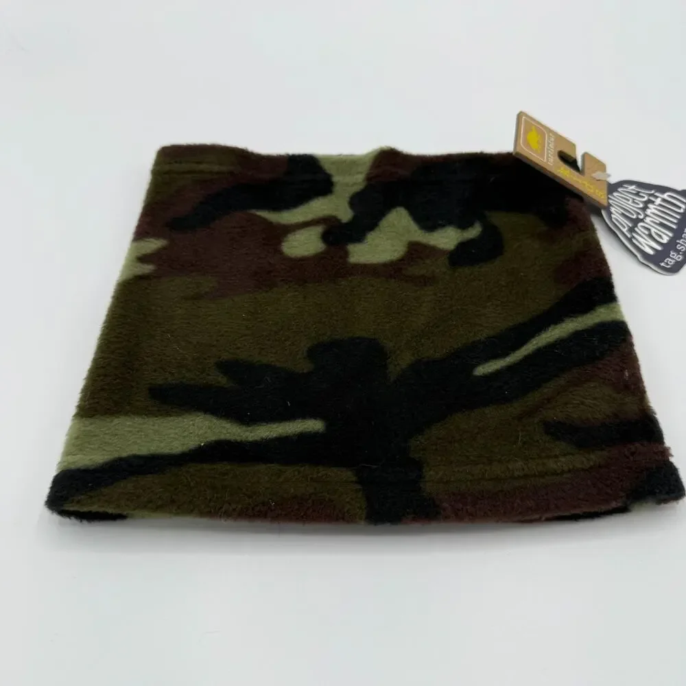 NWT Turtle Fur Kids Playful Prints Fleece Neck Warmer OS Green Camo Single Layer
